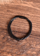 Kožená šnúrka, okrúhla, čierna, 100 cm
